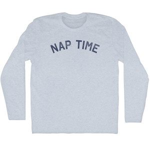 Nap Time Adult Tri-Blend Long Sleeve T-shirt - Athletic White