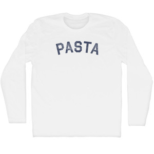 Pasta Adult Cotton Long Sleeve T-shirt - White