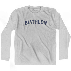 Biathlon Adult Cotton Long Sleeve T-shirt - Grey Heather Biathlon Adult Cotton Long Sleeve T-shirt - Grey Heather