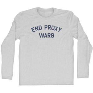End Proxy Wars Adult Cotton Long Sleeve T-Shirt - Grey Heather