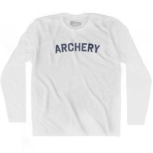Archery Adult Cotton Long Sleeve T-shirt - White