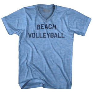 Beach Volleyball Adult Tri-Blend V-neck T-shirt - Athletic Blue Beach Volleyball Adult Tri-Blend V-neck T-shirt - Athletic Blue