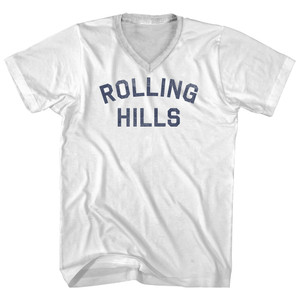 Rolling Hills Adult Cotton V-Neck T-Shirt - White