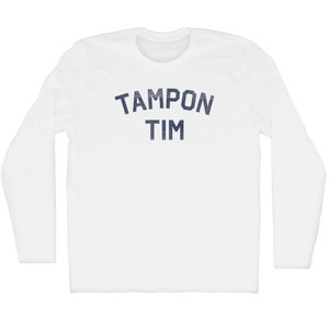 Tampon Tim Adult Cotton Long Sleeve T-Shirt - White