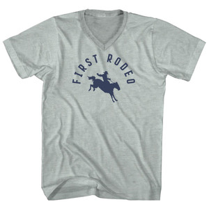 First Rodeo Adult Tri-Blend V-neck T-shirt - Athletic Cool Grey