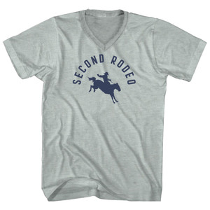 Second Rodeo Adult Tri-Blend V-neck T-shirt - Athletic Cool Grey