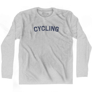 Cycling Adult Cotton Long Sleeve T-shirt - Grey Heather Cycling Adult Cotton Long Sleeve T-shirt - Grey Heather