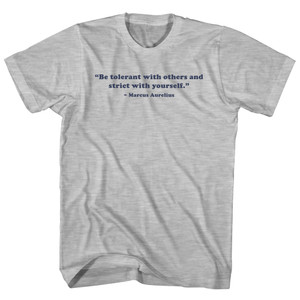 Be Tolerant With Others And Strict With Yourself. - Marcus Aurelius Quote Tees Youth Cotton T-shirt - Grey Heather