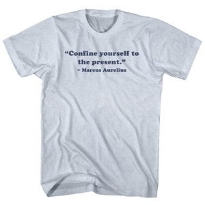 Confine Yourself To The Present. - Marcus Aurelius Quote Tees Adult Tri-Blend T-shirt - Athletic White Confine Yourself To The Present. - Marcus Aurelius Quote Tees Adult Tri-Blend T-shirt - Athletic White