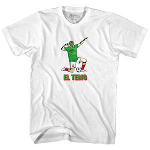 El Temo Blanco Celebration Soccer Womens Cotton Junior Cut T-Shirt - White El Temo Blanco Celebration Soccer Womens Cotton Junior Cut T-Shirt - White