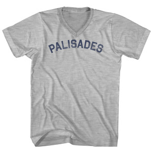 Palisades Adult Cotton V-neck T-shirt - Grey Heather