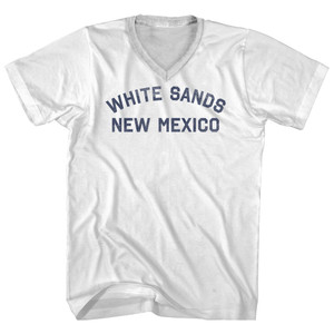 White Sands New Mexico Adult Cotton V-neck T-shirt - White