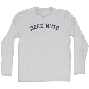 Deez Nuts Adult Cotton Long Sleeve T-shirt - Grey Heather