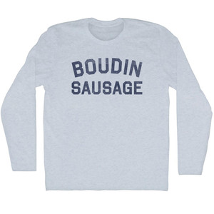 Boudin Sausage Adult Tri-Blend Long Sleeve T-shirt - Athletic White