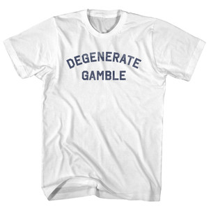 Degenerate Gamble Womens Cotton Junior Cut T-Shirt - White