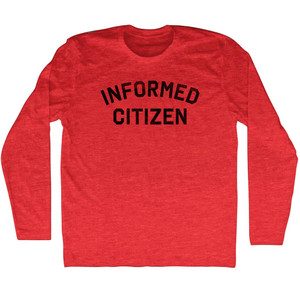 Informed Citizen Adult Tri-Blend Long Sleeve T-shirt - Athletic Red