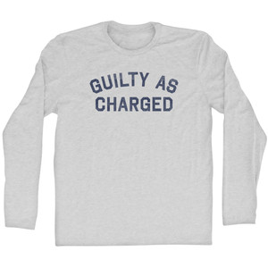 Guilty As Charged Adult Cotton Long Sleeve T-shirt - Grey Heather