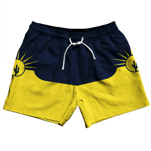 Mesa Arizona 5" Swim Shorts Made in USA - Yellow and Blue