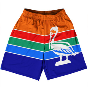 St. Petersburg Basketball Practice Shorts Made In USA - Orange and Blue