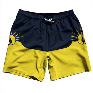 Mesa Arizona Swim Shorts 7" Made in USA - Yellow and Blue