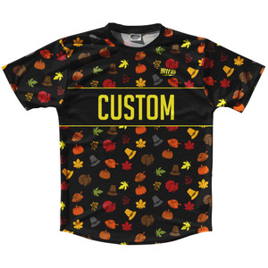 Thanksgiving All Over Pattern Custom Finish Line Running Shirt Track Cross Made In USA - Black Thanksgiving All Over Pattern Custom Finish Line Running Shirt Track Cross Made In USA - Black