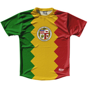 Los Angeles Running Shirt Track Cross Made In USA - Red and Yellow Los Angeles Running Shirt Track Cross Made In USA - Red and Yellow