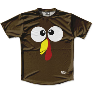 Turkey Trot Crazy Eyes Running Shirt Track Cross Made In USA - Brown Turkey Trot Crazy Eyes Running Shirt Track Cross Made In USA - Brown