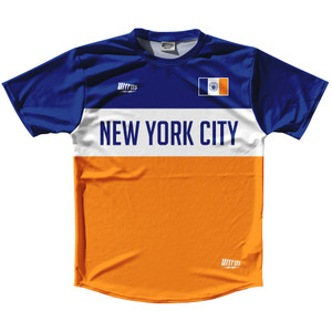 New York City Finish Line Running Shirt Track Cross Made In USA - Orange and Blue New York City Finish Line Running Shirt Track Cross Made In USA - Orange and Blue