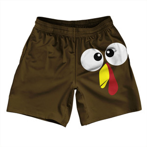Turkey Trot Crazy Eyes Athletic Running Fitness Exercise Shorts 7" Inseam Shorts Made In USA - Brown Turkey Trot Crazy Eyes Athletic Running Fitness Exercise Shorts 7" Inseam Shorts Made In USA - Brown