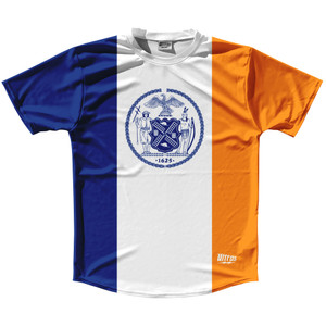 New York City Running Shirt Track Cross Made In USA - Orange and Blue New York City Running Shirt Track Cross Made In USA - Orange and Blue