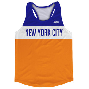 New York City Finish Line Running Track Tops Made In USA - Orange and Blue New York City Finish Line Running Track Tops Made In USA - Orange and Blue