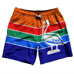 St. Petersburg Swim Shorts 7" Made in USA - Orange and Blue St. Petersburg Swim Shorts 7" Made in USA - Orange and Blue