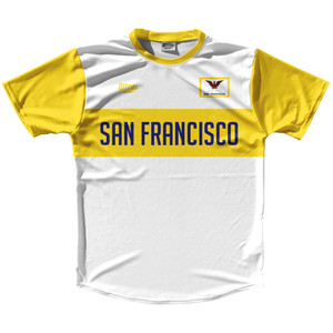 San Francisco Finish Line Running Shirt Track Cross Made In USA - White and Yellow San Francisco Finish Line Running Shirt Track Cross Made In USA - White and Yellow