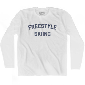 Freestyle Skiing  Adult Cotton Long Sleeve T-shirt - White