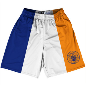 New York City Lacrosse Shorts Made In USA - Orange and Blue New York City Lacrosse Shorts Made In USA - Orange and Blue