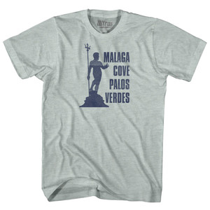 Malaga Cove Palos Verdes Neptune Fountain Adult Tri-Blend T-shirt - Athletic Cool Grey Malaga Cove Palos Verdes Neptune Fountain Adult Tri-Blend T-shirt - Athletic Cool Grey
