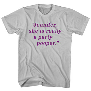 Jennifer, She Is Really A Party Pooper. - Purple Art Adult Cotton T-shirt - Cool Grey