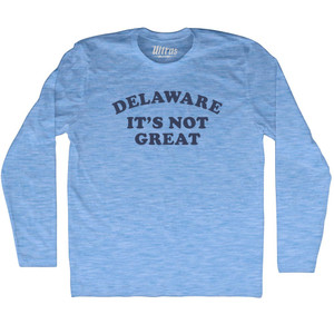 Delaware It's Not Great Cooper Font Adult Tri-Blend Long Sleeve T-shirt - Athletic Blue