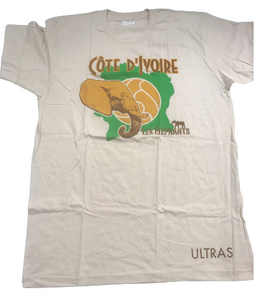 ADULT X-LARGE- Les Elephants- Creme Cotton T-shirt- Final Sale Z55