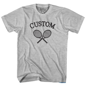 Custom Tennis Rackets Womens Cotton Junior Cut T-Shirt - Grey Heather Custom Tennis Rackets Womens Cotton Junior Cut T-Shirt - Grey Heather