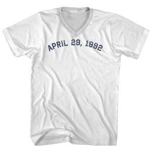 April 29, 1992 Adult Cotton V-neck T-shirt - White