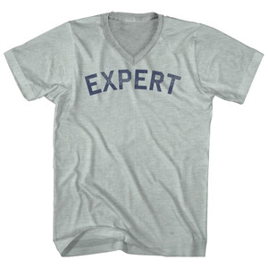 EXPERT Adult Tri-Blend V-neck T-shirt - Athletic Cool Grey