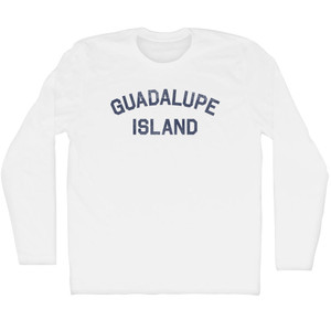 Guadalupe Island Adult Cotton Long Sleeve T-shirt - White Guadalupe Island Adult Cotton Long Sleeve T-shirt - White