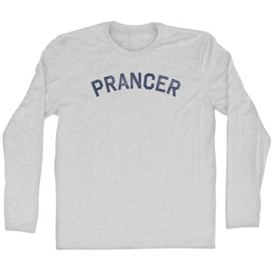 Prancer Adult Cotton Long Sleeve T-shirt - Grey Heather
