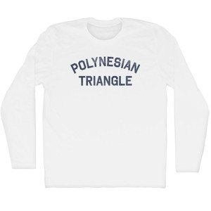 Polynesian Triangle Adult Cotton Long Sleeve T-shirt - White