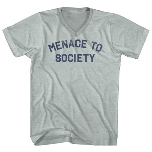 MENACE TO SOCIETY Adult Tri-Blend V-neck T-shirt - Athletic Cool Grey MENACE TO SOCIETY Adult Tri-Blend V-neck T-shirt - Athletic Cool Grey