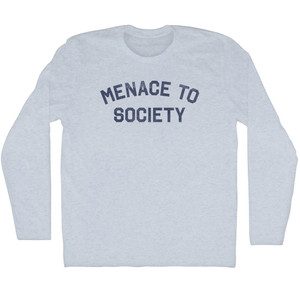 MENACE TO SOCIETY Adult Tri-Blend Long Sleeve T-shirt - Athletic White MENACE TO SOCIETY Adult Tri-Blend Long Sleeve T-shirt - Athletic White