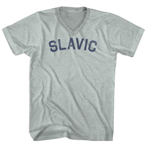 Slavic Adult Tri-Blend V-neck T-shirt - Athletic Cool Grey