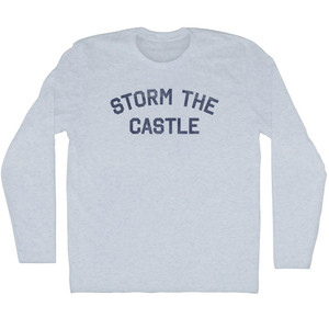 Storm The Castle Adult Tri-Blend Long Sleeve T-shirt - Athletic White