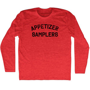 Appetizer Samplers Adult Tri-Blend Long Sleeve T-Shirt - Athletic Red